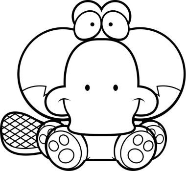 Çizgi film Platypus oturma