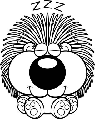 Çizgi film kirpi uyuklayan