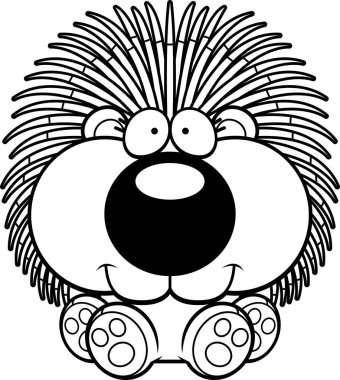 Çizgi film kirpi oturma