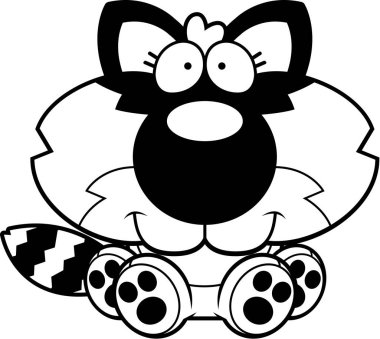 Çizgi film Rakun oturma