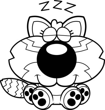 Çizgi film Red Panda uyuklayan