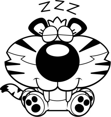 Saber - dişli kaplan uyuklayan