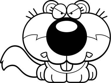 Çizgi film sincap kızgın