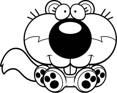 Çizgi film sincap oturma