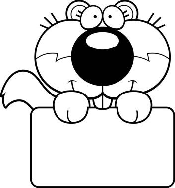 Çizgi film sincap işareti