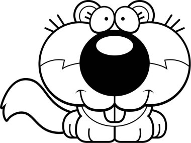 Çizgi film sincap gülümseyen