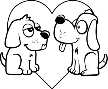 Çizgi film sevimli köpek yavruları