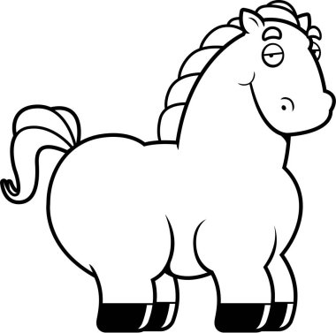 Gülümseyen karikatür at