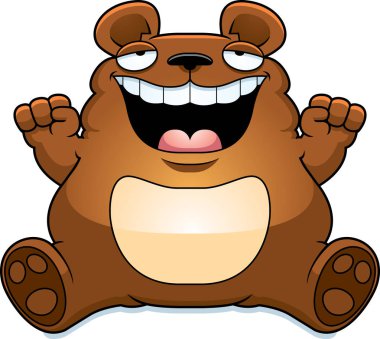 Çizgi film şişko ayı oturma