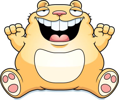 Çizgi film şişman Hamster oturma