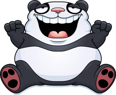 Çizgi film şişko ayı Panda oturma