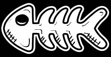 karikatür balık kemikleri