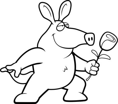 Çizgi film Aardvark çiçek