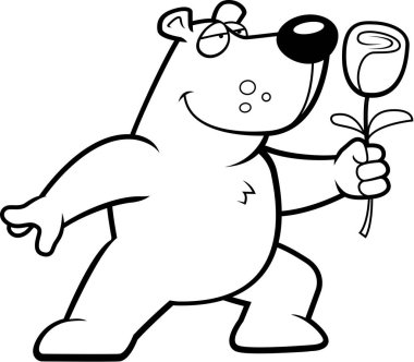 Çizgi film ayı çiçek