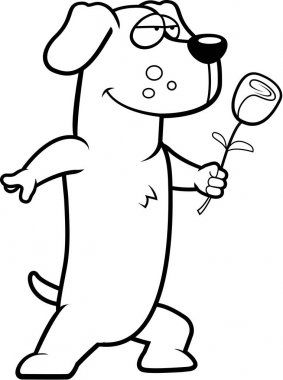 Çizgi film Dachshund çiçek