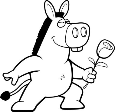 Çizgi film eşek çiçek