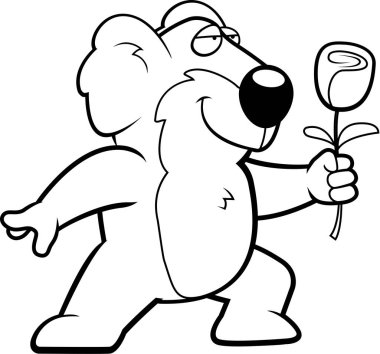 Çizgi film Koala çiçek