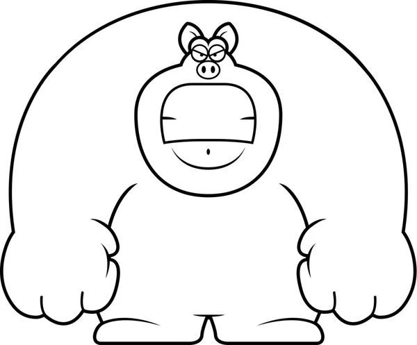 Angry Cartoon Pig — Stock Vector