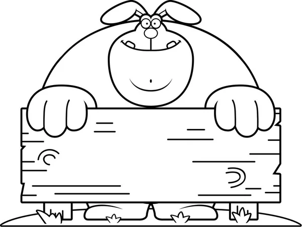 Caricature Lapin Bois signe — Image vectorielle