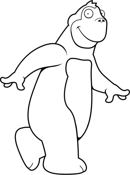 Desenhos animados Gorilla Walking — Vetor de Stock
