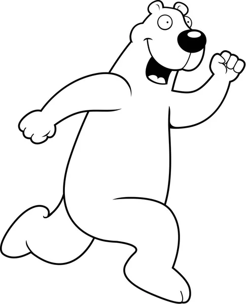 Kreskówka niedźwiedź polarny biegania — Wektor stockowy
