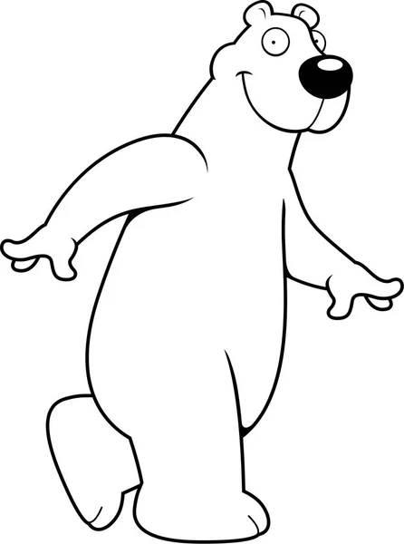 Cartoon Eisbär zu Fuß — Stockvektor