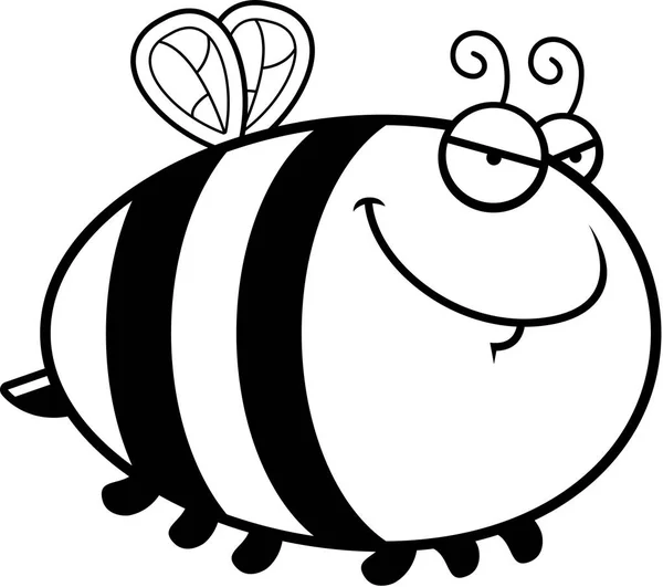 Sly abeja de dibujos animados — Vector de stock