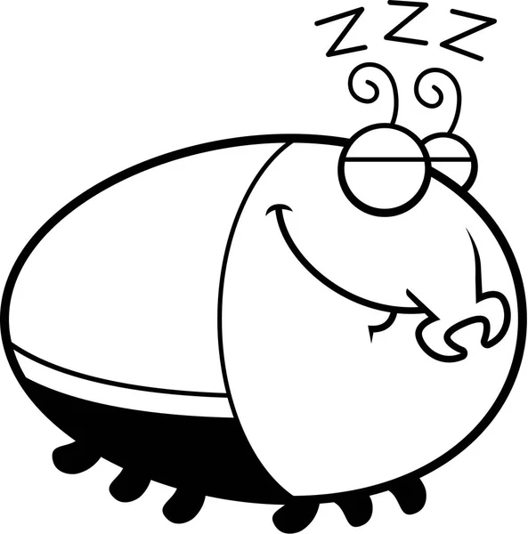 Escarabajo de dibujos animados dormido — Vector de stock