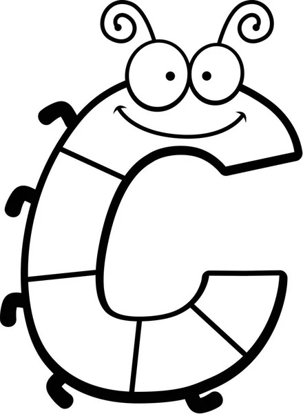 Carta dos desenhos animados C Bug —  Vetores de Stock