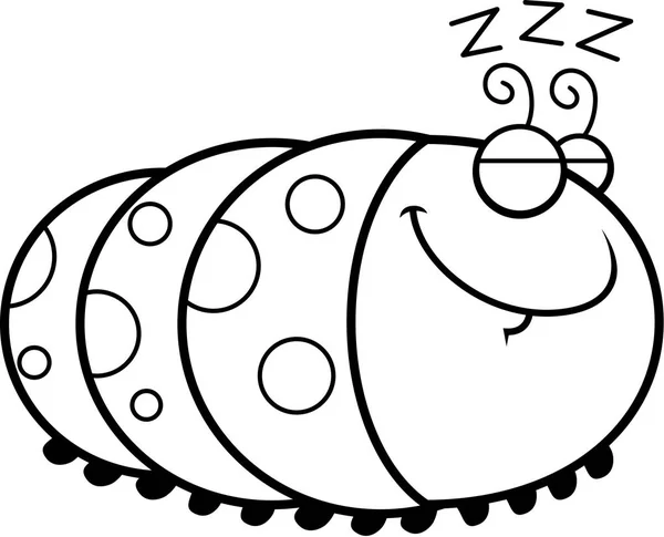 Dormire cartone animato Caterpillar — Vettoriale Stock
