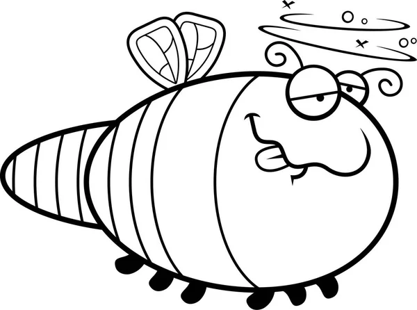 Dragonfly borracho de dibujos animados — Vector de stock