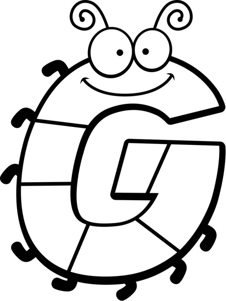 Cartoon Letter G Bug — Stock Vector