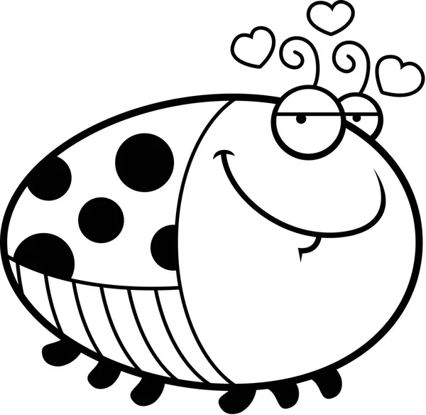 Cartoon Ladybug in Love — Stock Vector