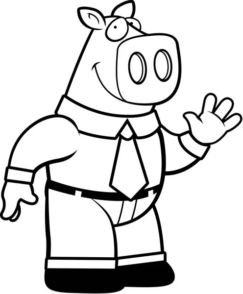 Мультфильм Свинья бизнесмен — стоковый вектор
