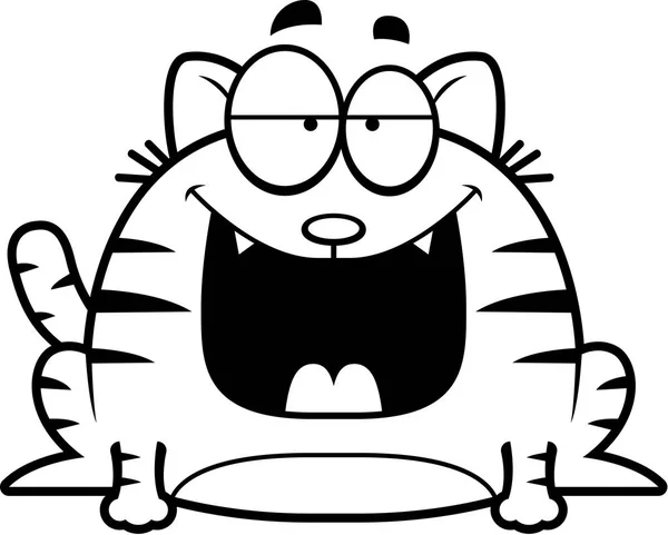 Dibujos animados gato sonriendo — Archivo Imágenes Vectoriales