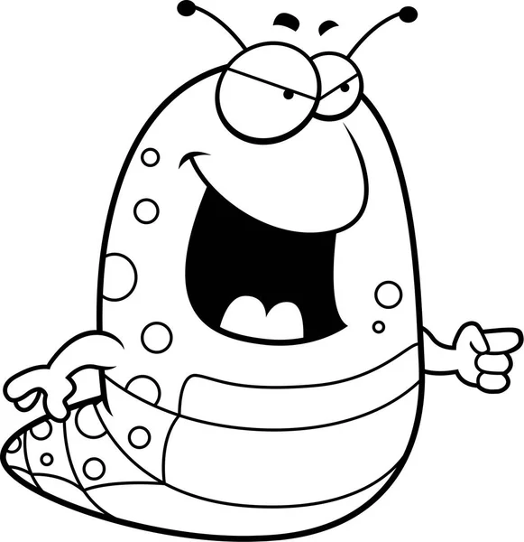 가리키는 만화 애벌레 — 스톡 벡터