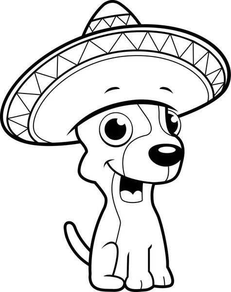 Karikatur-Chihuahua-Sombrero — Stockvektor