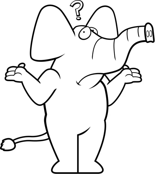 Cartoon Confused Elephant — Stock Vector