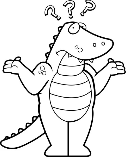 Cartoon Alligator confuso — Vettoriale Stock