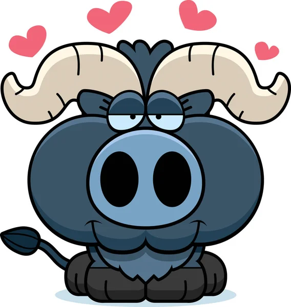 Desenhos animados Little Blue Ox Love — Vetor de Stock