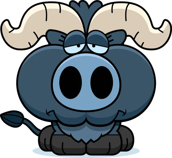 Kreslený smutný malý modrý Ox — Stockový vektor