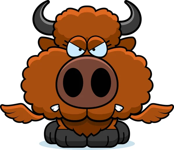 Alas de búfalo de dibujos animados enojado — Archivo Imágenes Vectoriales