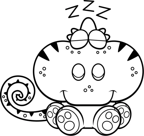 Cartoon camaleón siesta — Archivo Imágenes Vectoriales