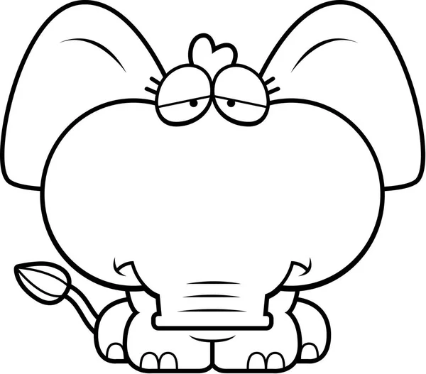 Cartoon triest olifant — Stockvector