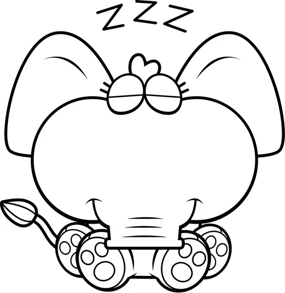 Cartoon Elephant Napping — Stock Vector