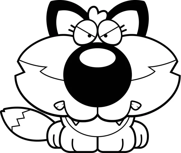 Cartoon Angry Fox Cub — Stock Vector