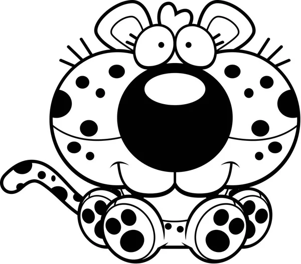 Leopardo de dibujos animados sentado — Archivo Imágenes Vectoriales