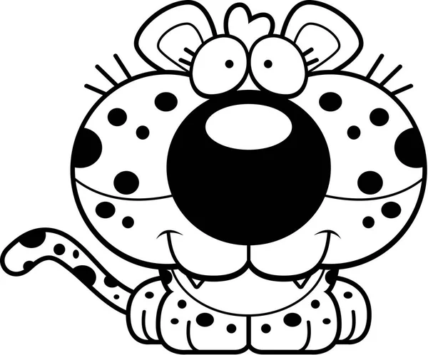 Leopardo de dibujos animados sonriendo — Vector de stock