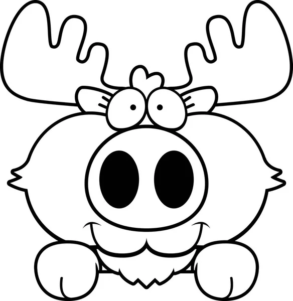 Cartoon Moose Peeking — Stock Vector