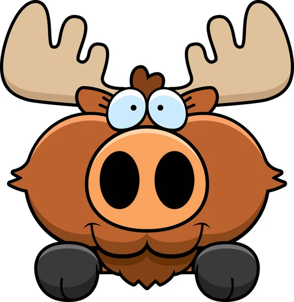 Cartoon Moose Peeking — Stock Vector